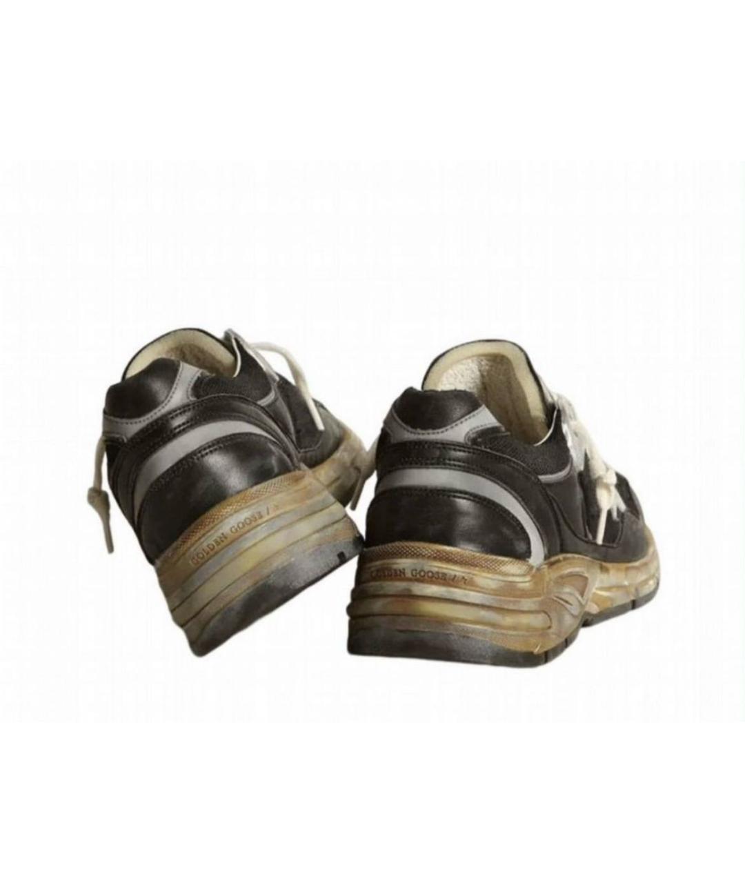 GOLDEN GOOSE DELUXE BRAND Черные кожаные низкие кроссовки / кеды, фото 4