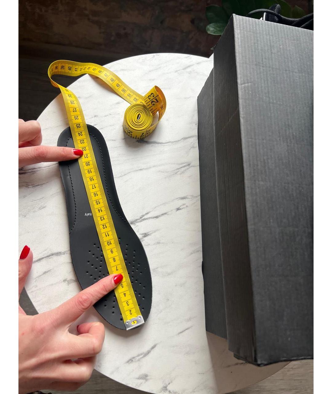 PRADA Черные кожаные кроссовки, фото 3