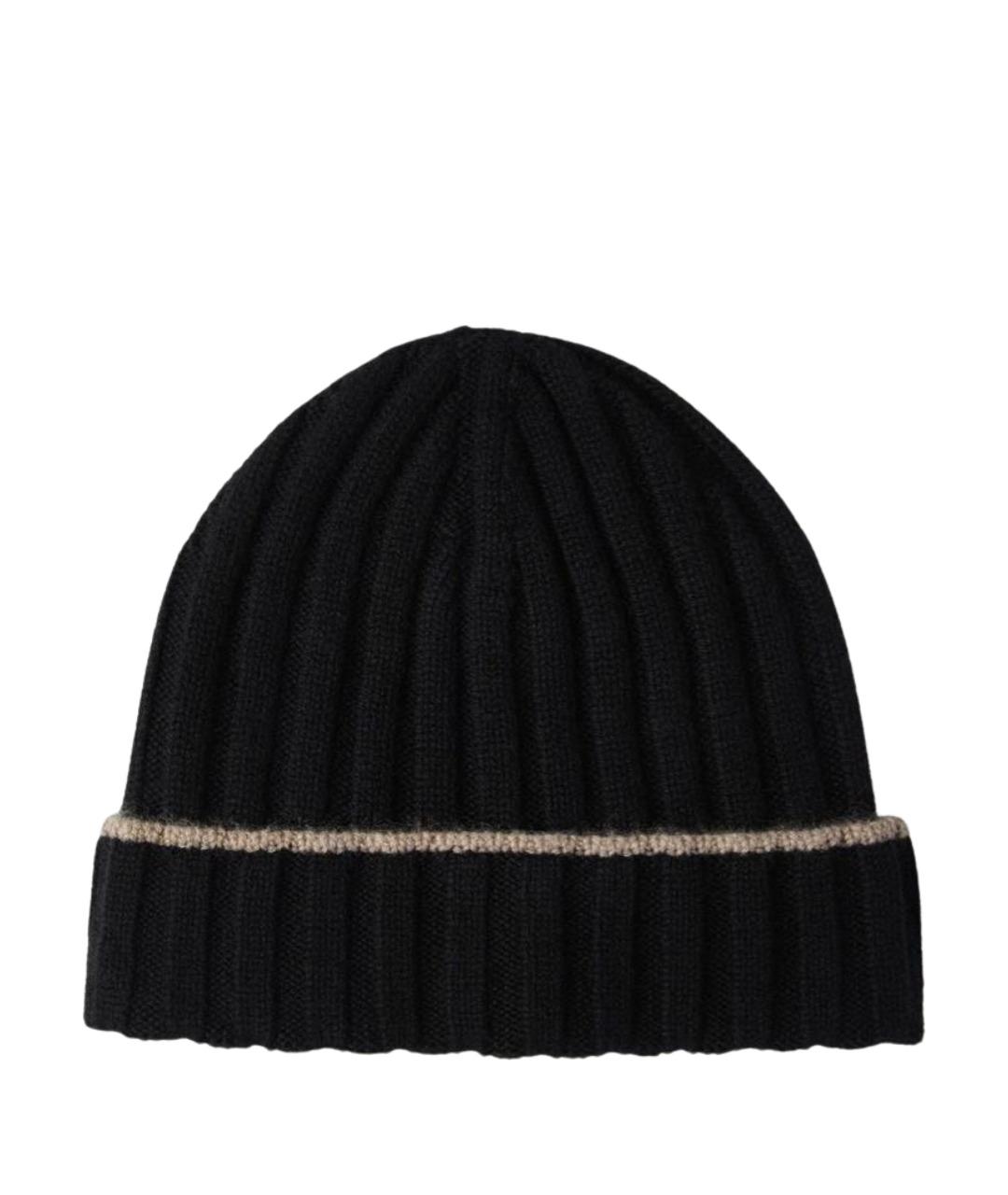 BRUNELLO CUCINELLI Черная кашемировая шапка, фото 1