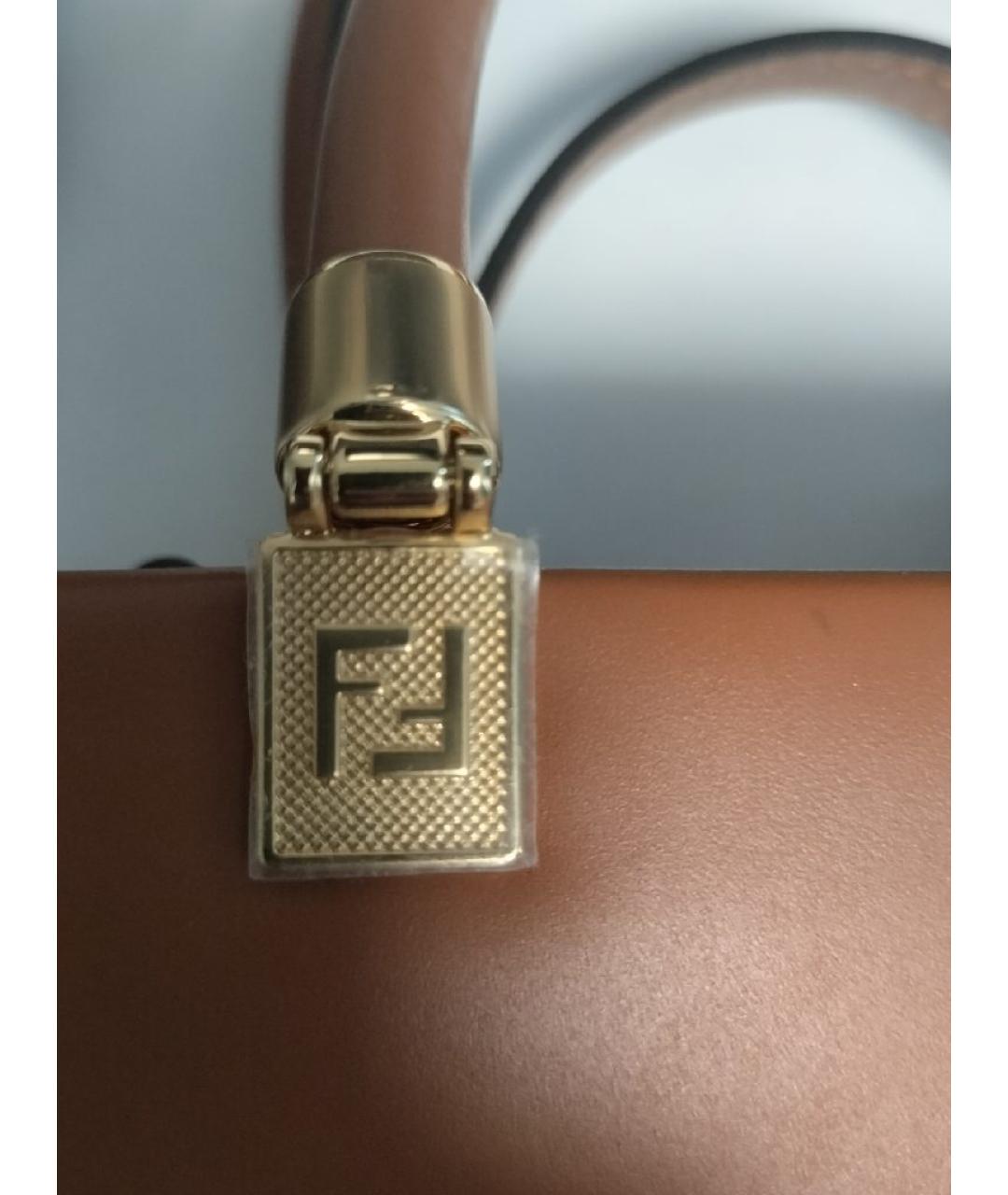 FENDI Оранжевая кожаная сумка тоут, фото 7