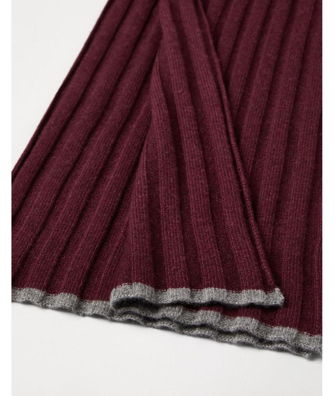 BRUNELLO CUCINELLI Бордовый кашемировый шарф, фото 2