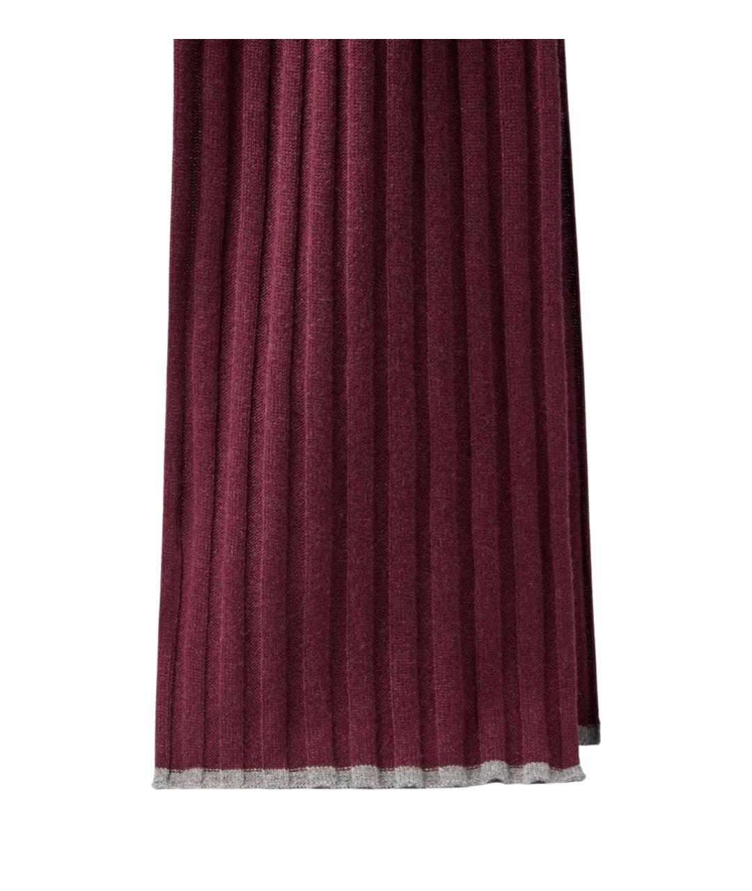 BRUNELLO CUCINELLI Бордовый кашемировый шарф, фото 1
