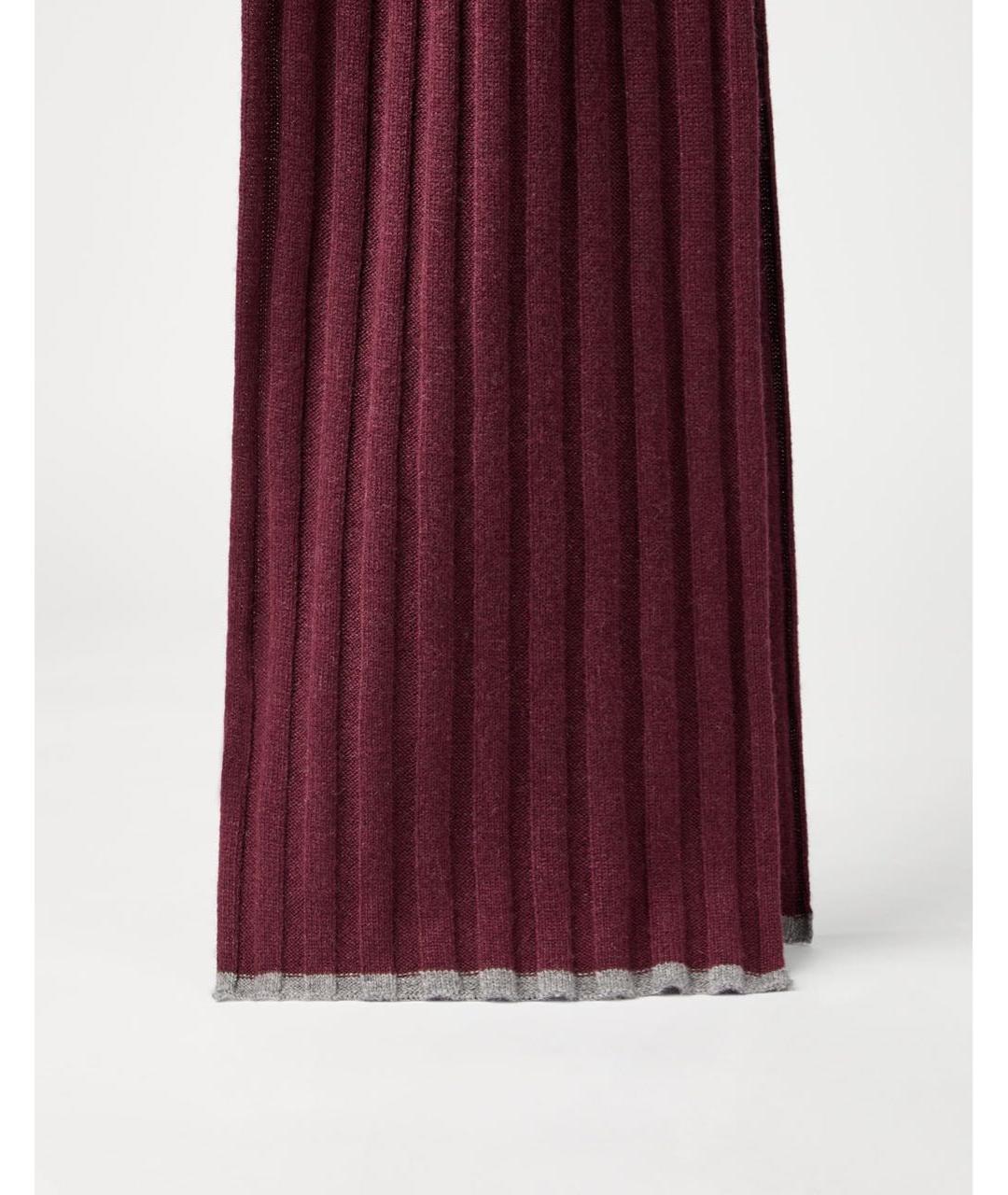 BRUNELLO CUCINELLI Бордовый кашемировый шарф, фото 3