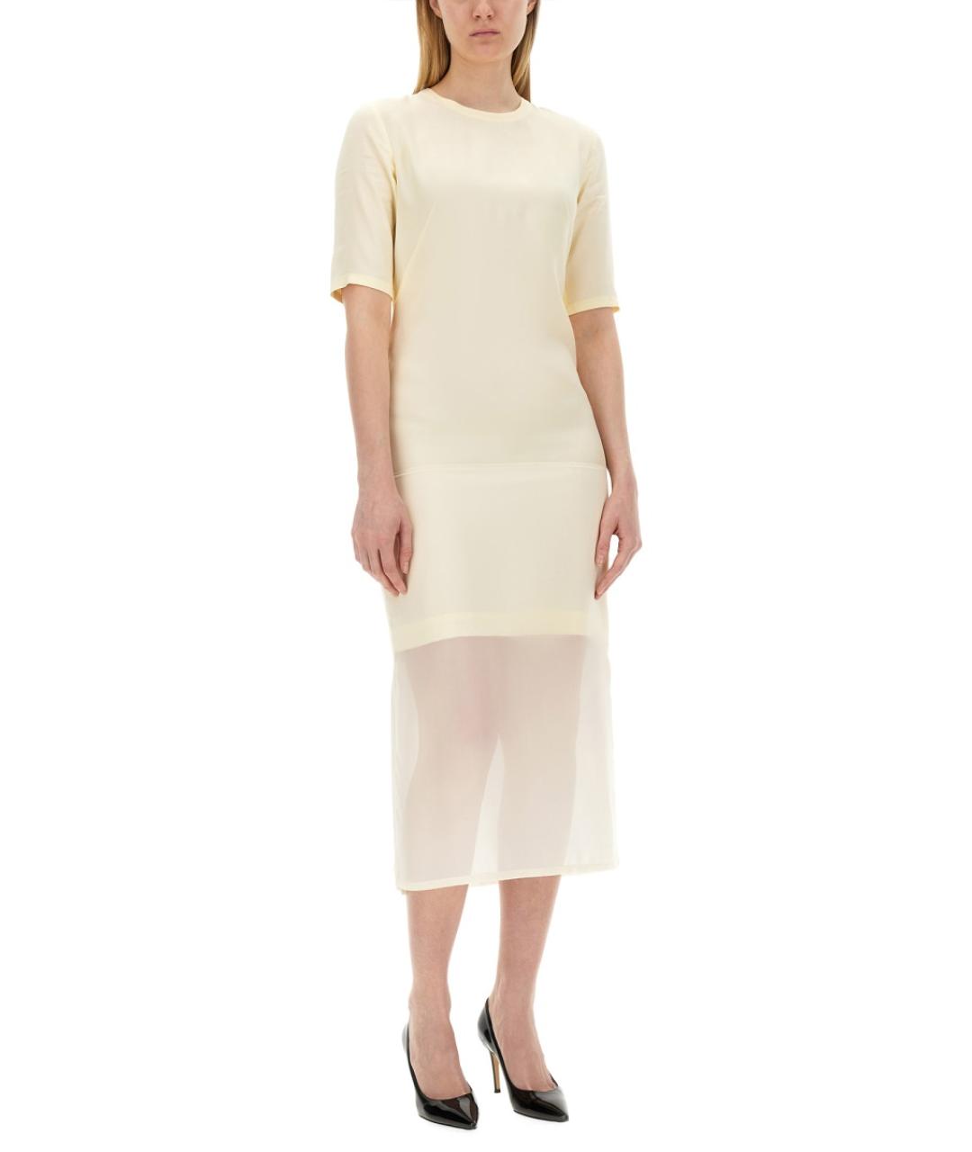 SPORTMAX Белое вискозное повседневное платье, фото 2