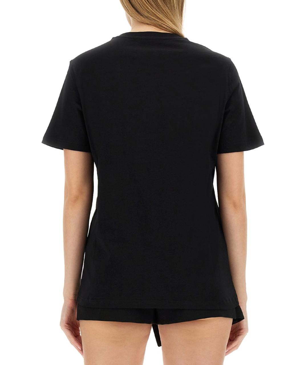 MOSCHINO Черная хлопковая футболка, фото 4