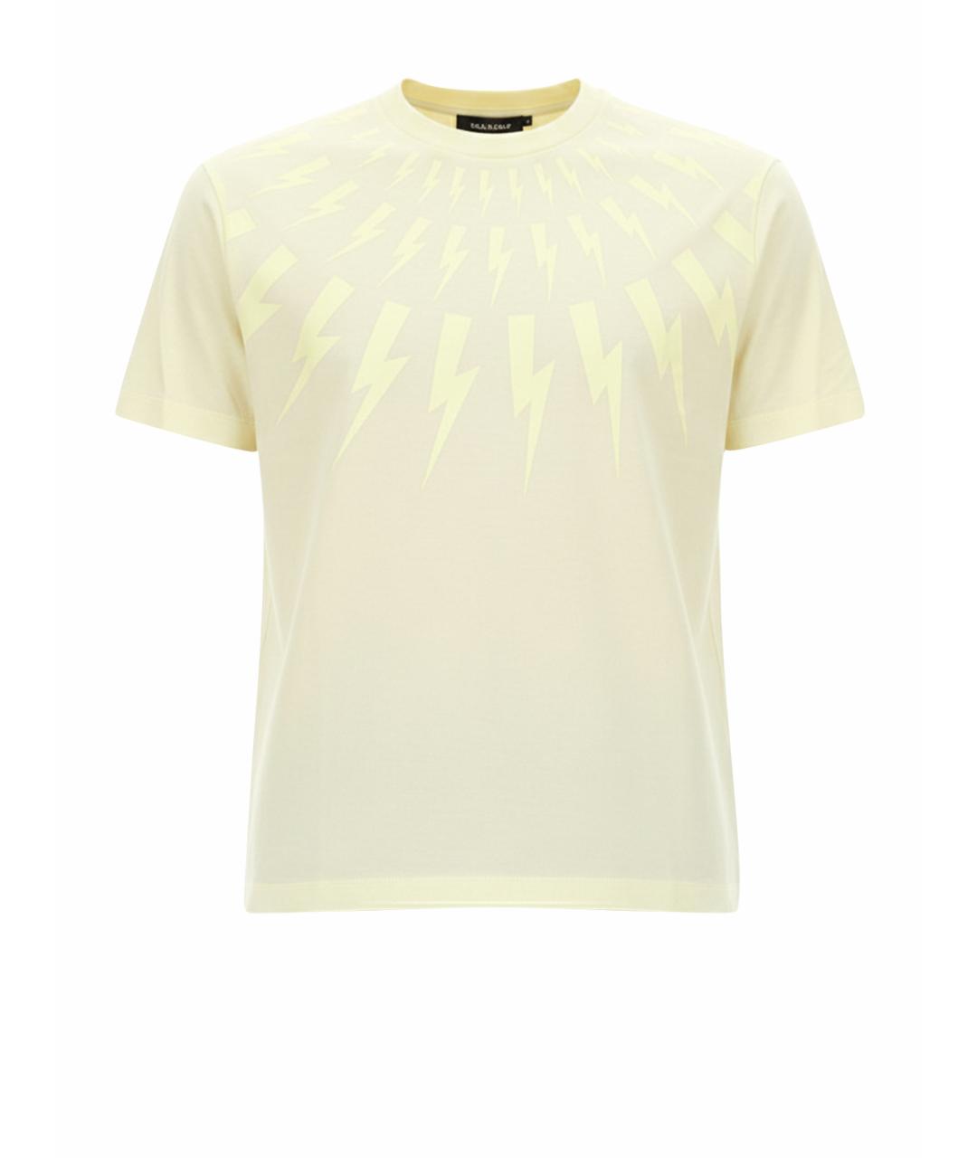 NEIL BARRETT Бежевая хлопковая футболка, фото 1