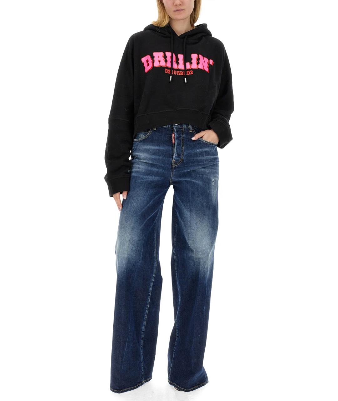 DSQUARED2 Синие хлопковые прямые джинсы, фото 2