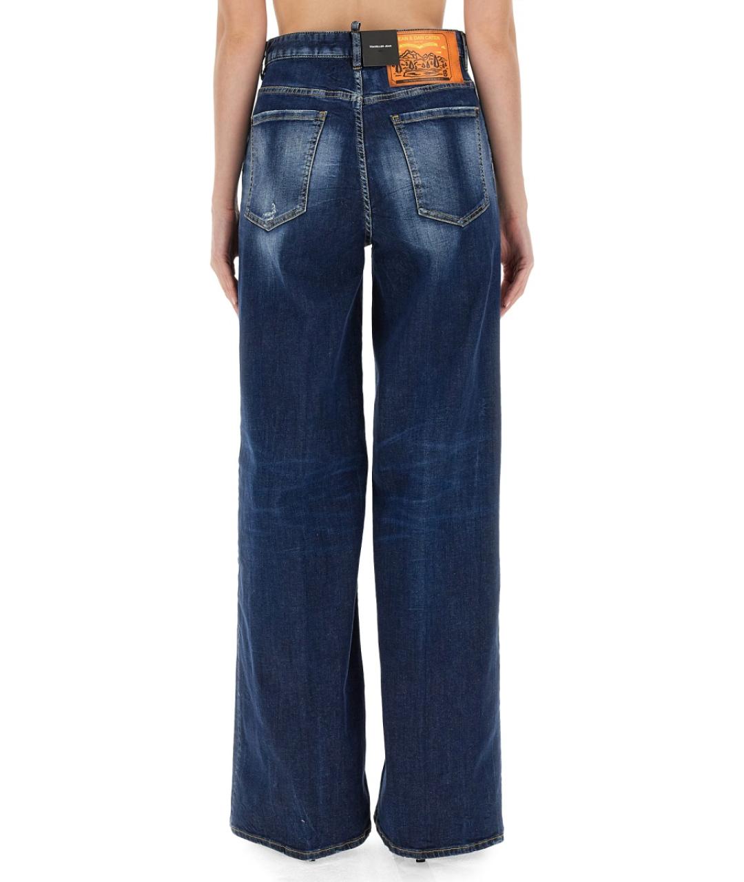 DSQUARED2 Синие хлопковые прямые джинсы, фото 4