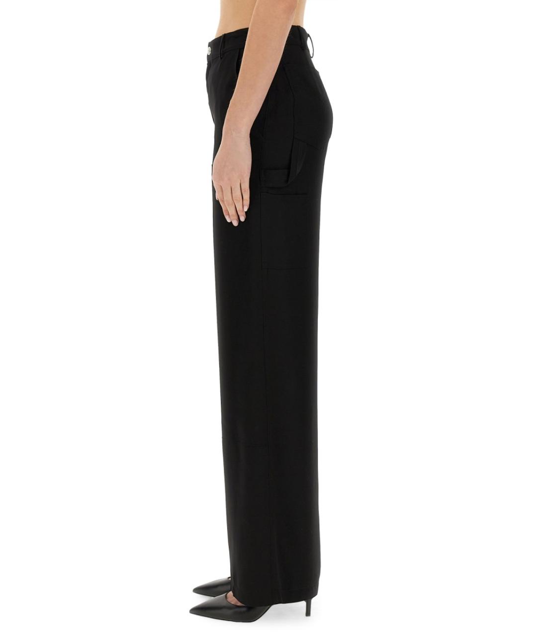 MOSCHINO JEANS Черные вискозные прямые брюки, фото 3