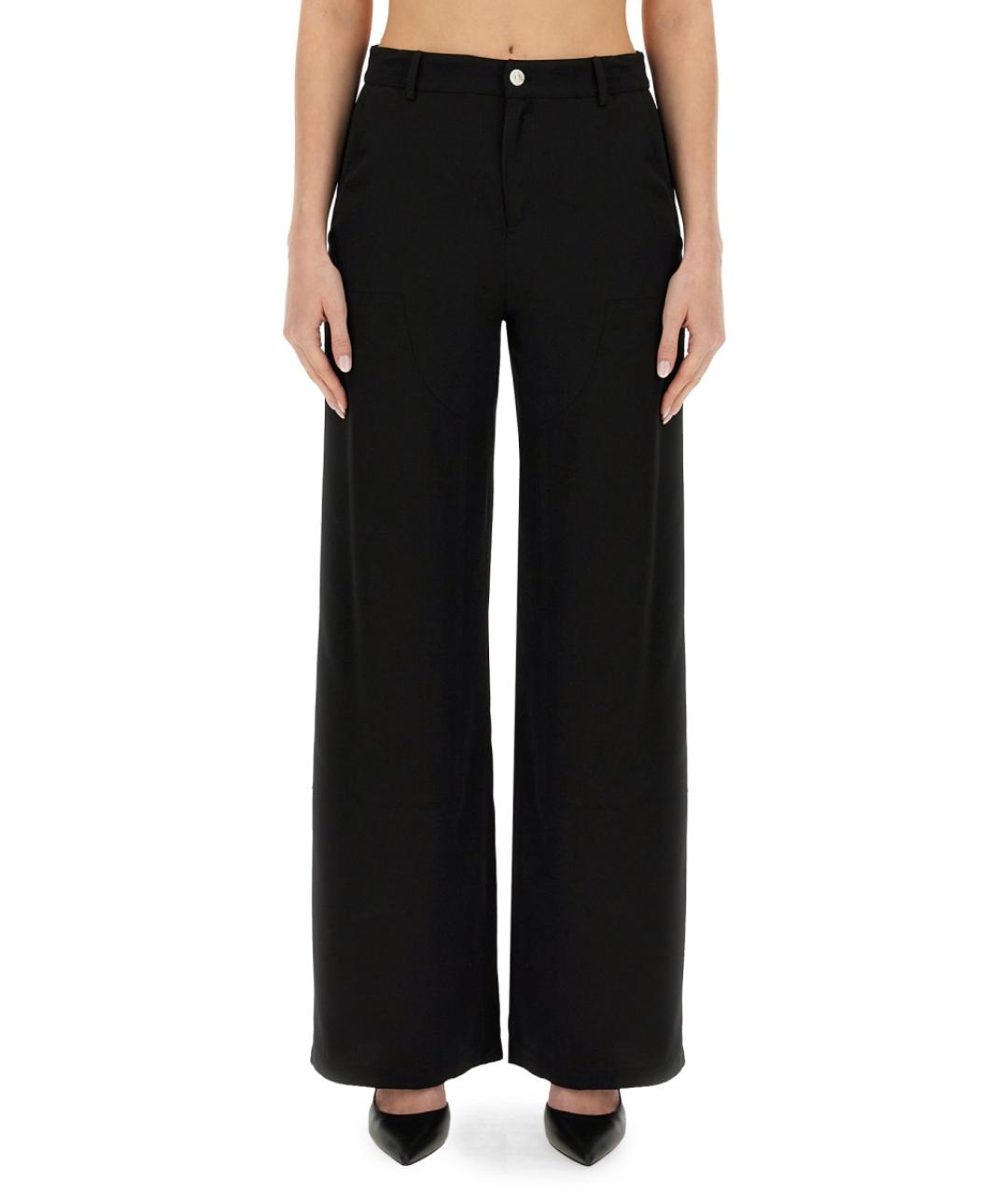 MOSCHINO JEANS Черные вискозные прямые брюки, фото 5