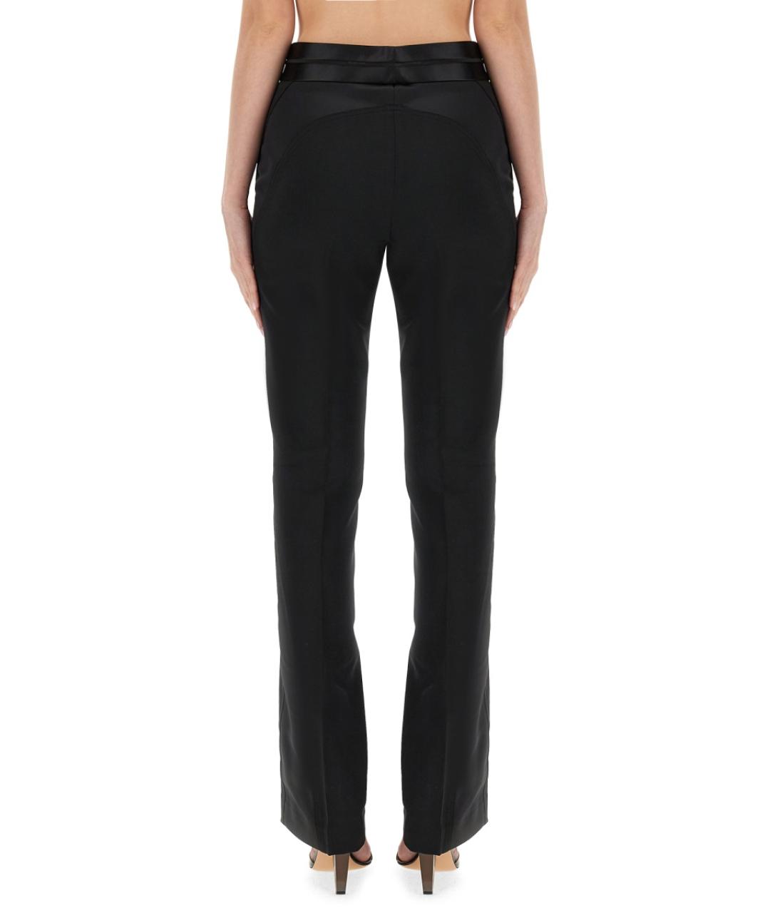 HELMUT LANG Черные полиэстеровые прямые брюки, фото 4