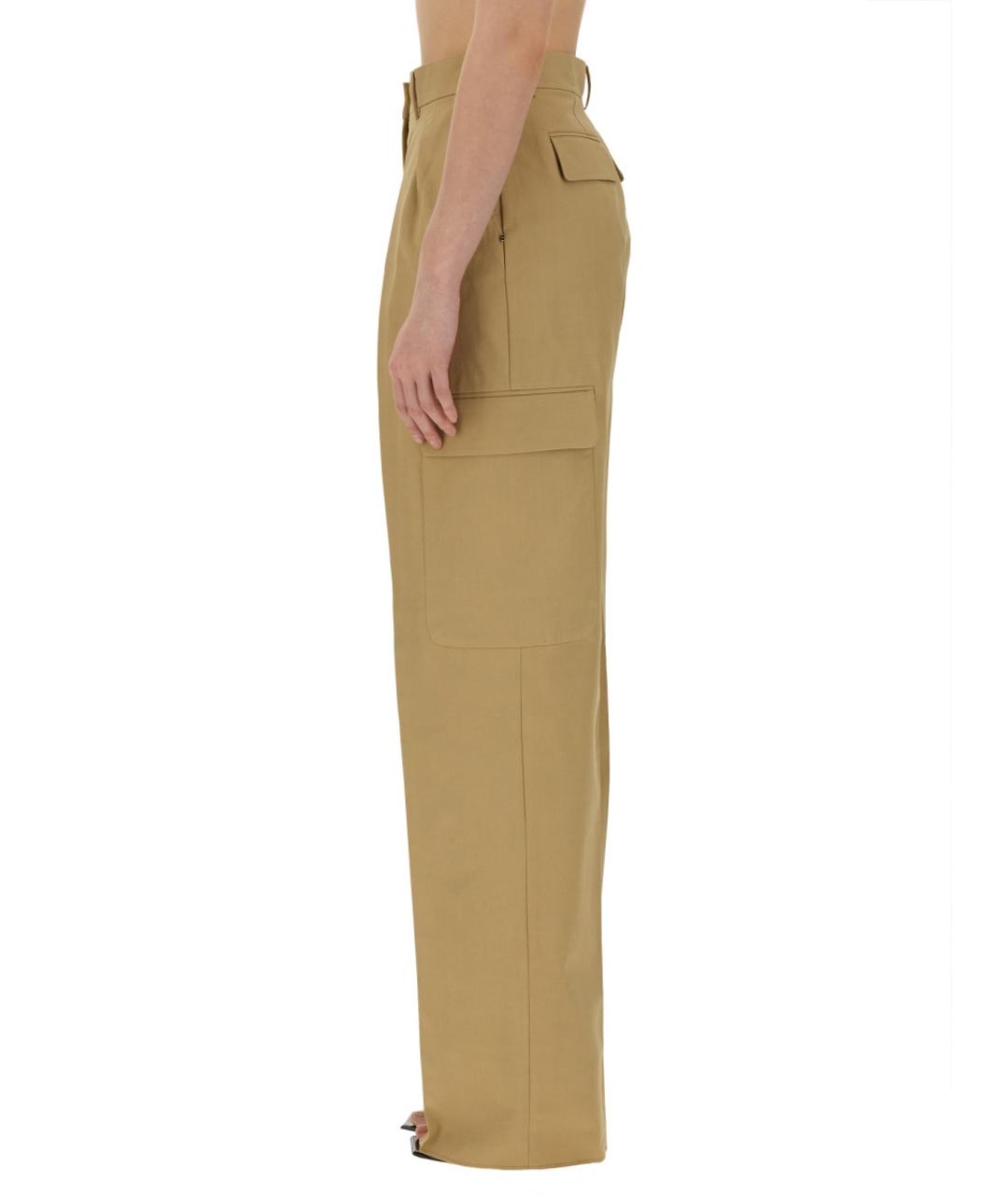 SPORTMAX Бежевые вискозные прямые брюки, фото 4