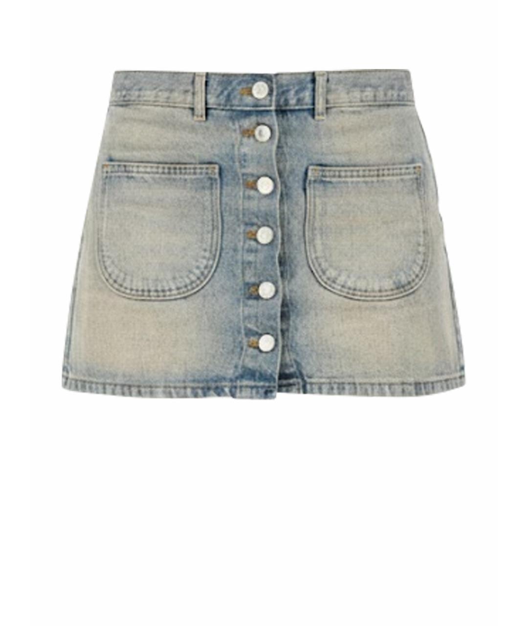 COURREGES Синяя хлопковая юбка мини, фото 1