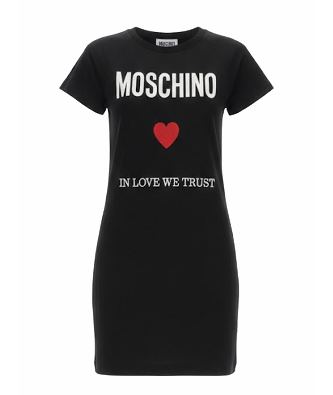 MOSCHINO Черное хлопковое повседневное платье, фото 1