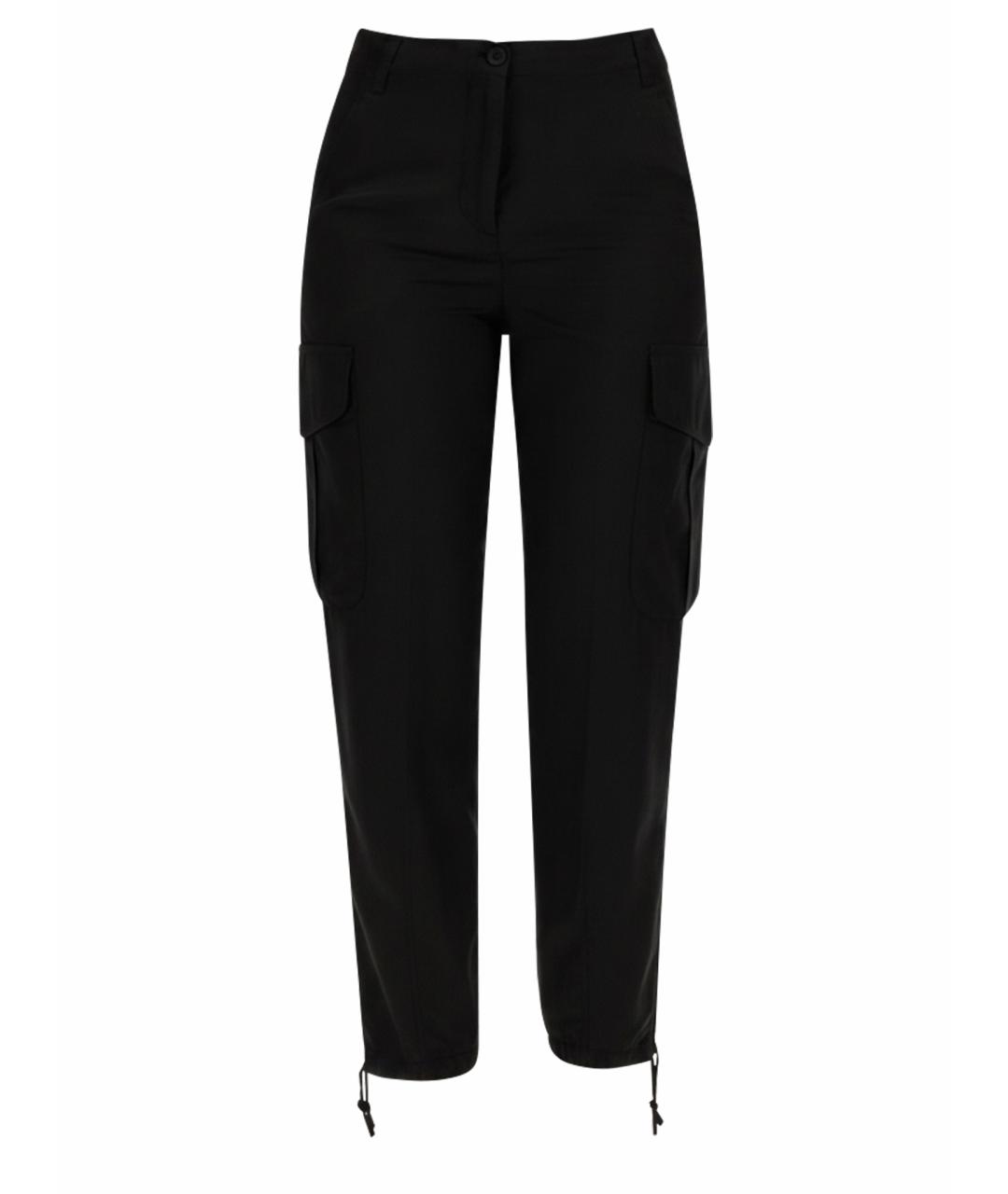 ASPESI Черные вискозные прямые брюки, фото 1