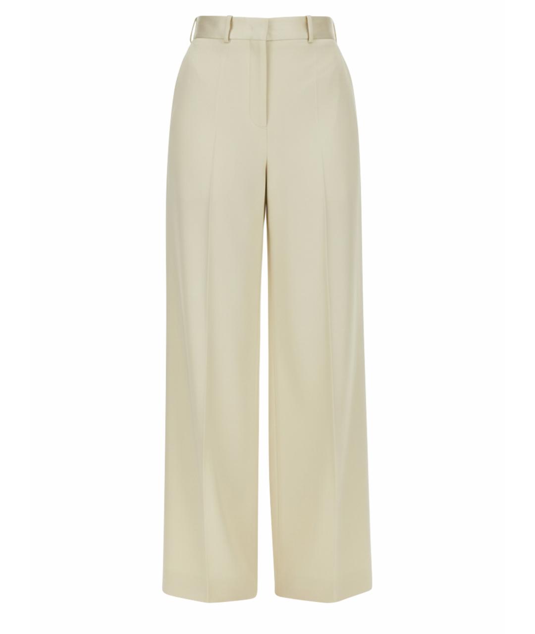 JIL SANDER Белые вискозные прямые брюки, фото 1