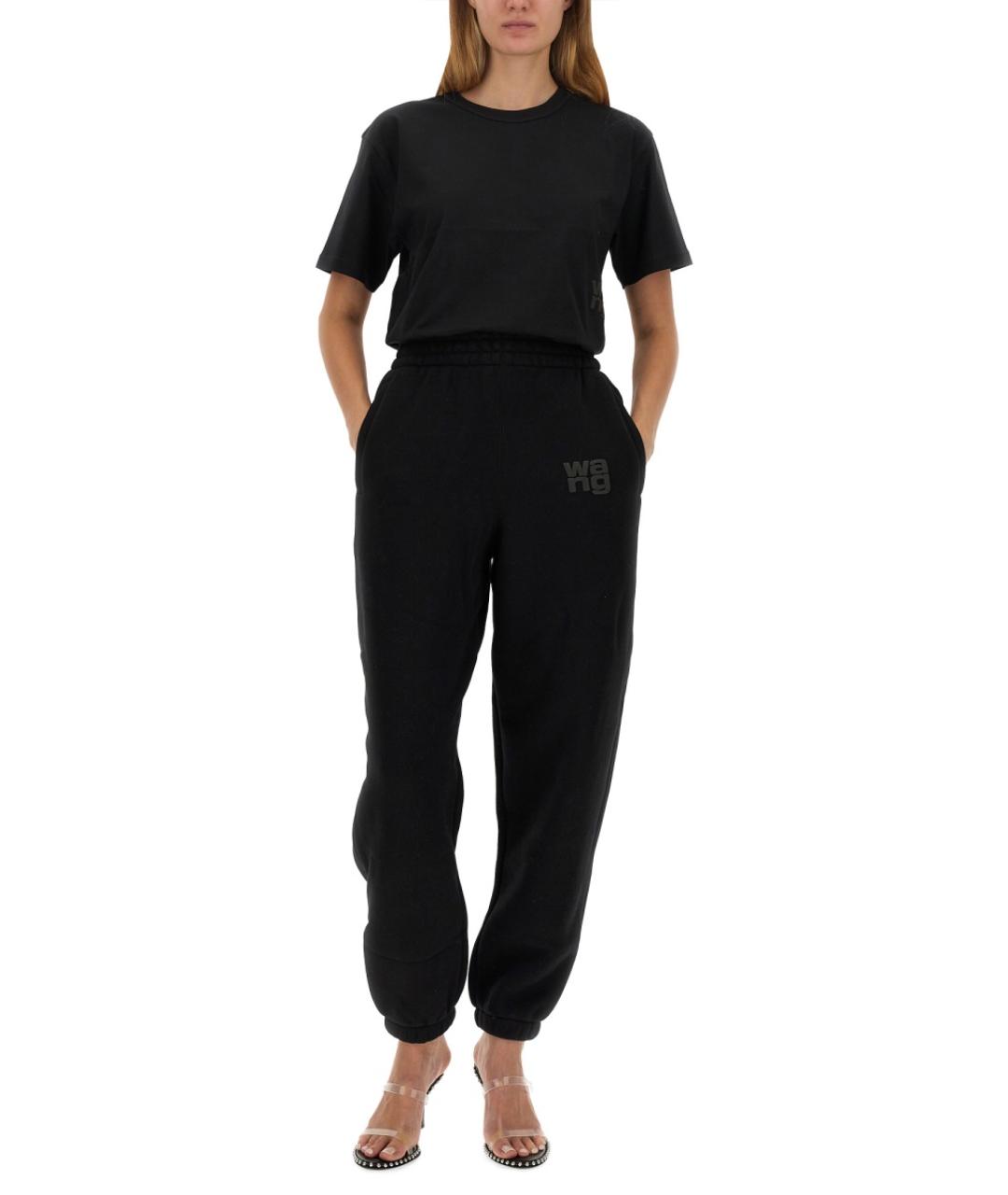 ALEXANDER WANG Черная хлопковая футболка, фото 2