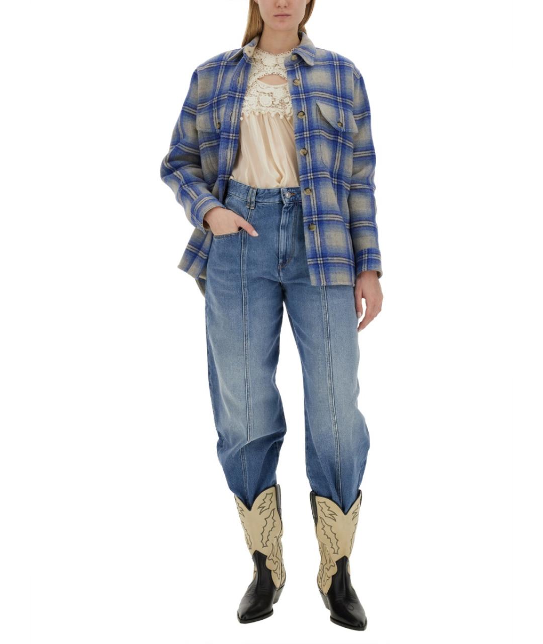 ISABEL MARANT Синие хлопковые прямые джинсы, фото 2