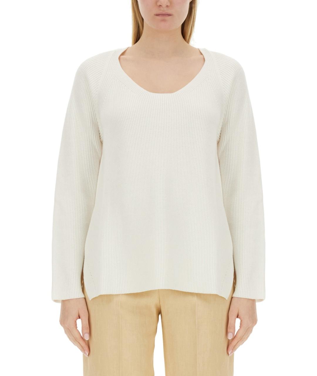 FABIANA FILIPPI Белый шерстяной джемпер / свитер, фото 5