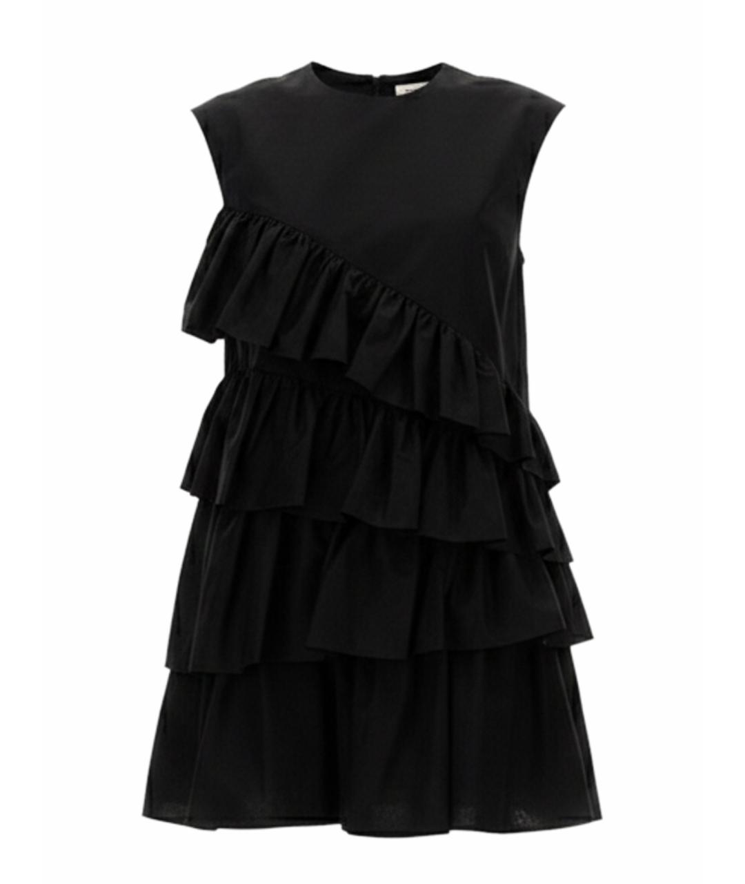 MSGM Черное хлопковое повседневное платье, фото 1