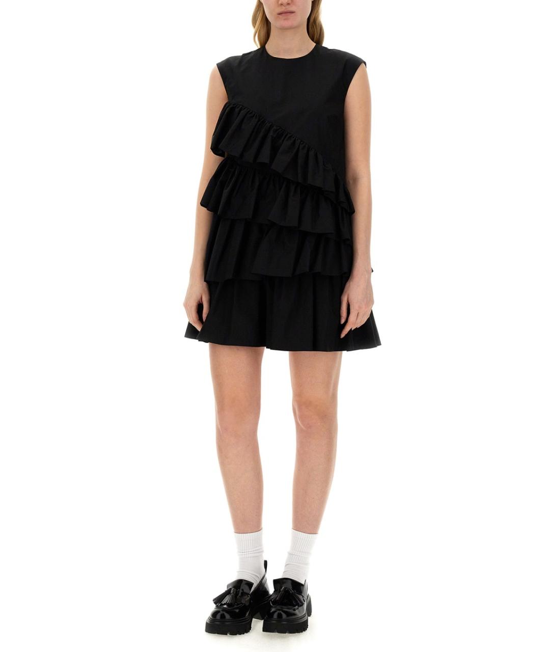 MSGM Черное хлопковое повседневное платье, фото 2