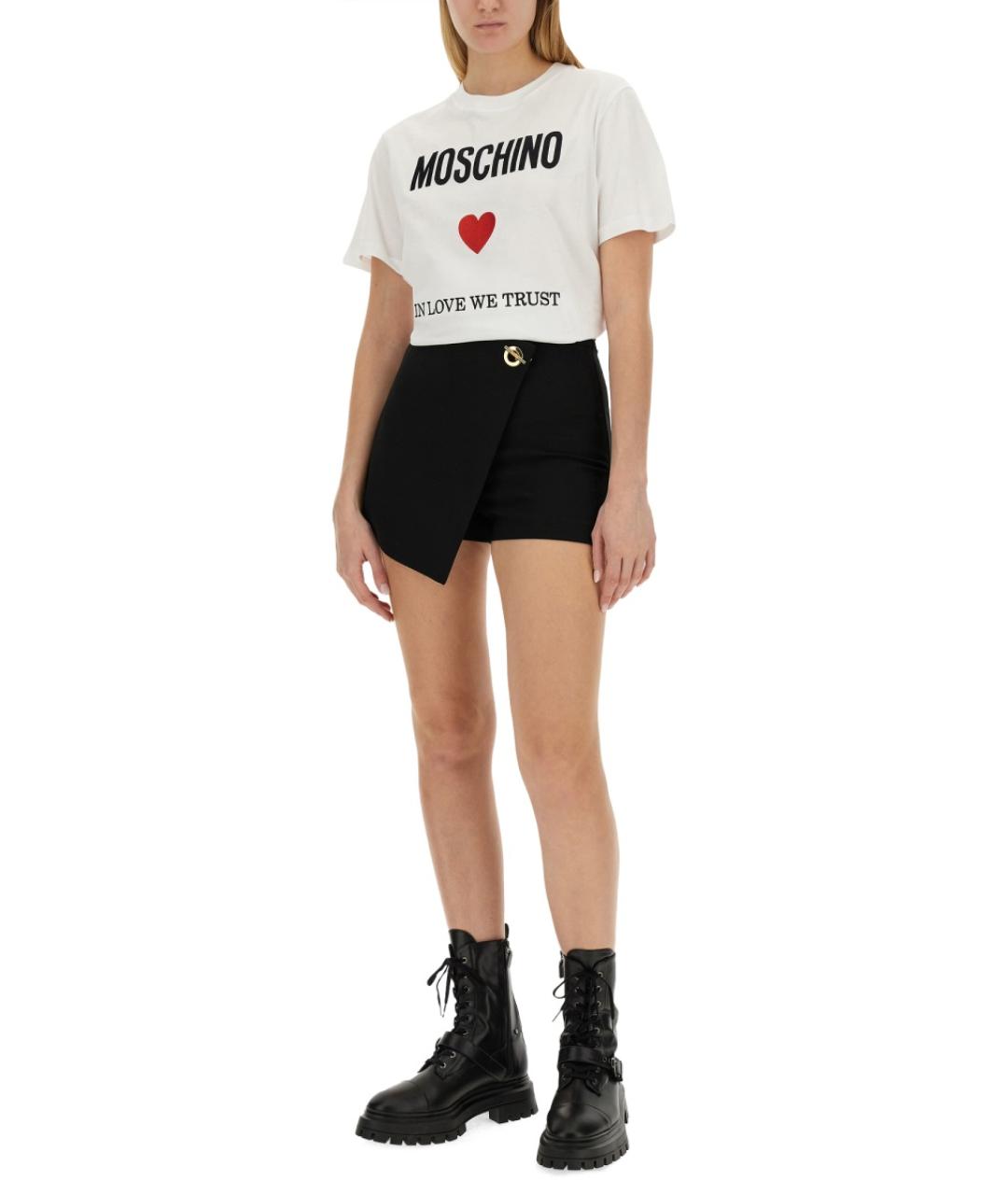 MOSCHINO Белая хлопковая футболка, фото 2