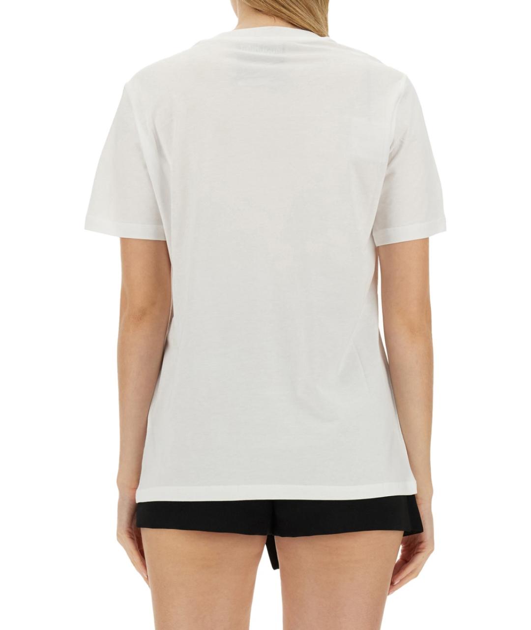 MOSCHINO Белая хлопковая футболка, фото 3