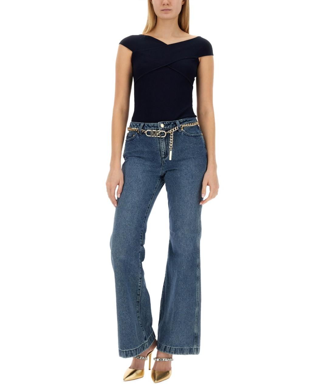 MICHAEL KORS Синие хлопковые джинсы клеш, фото 2