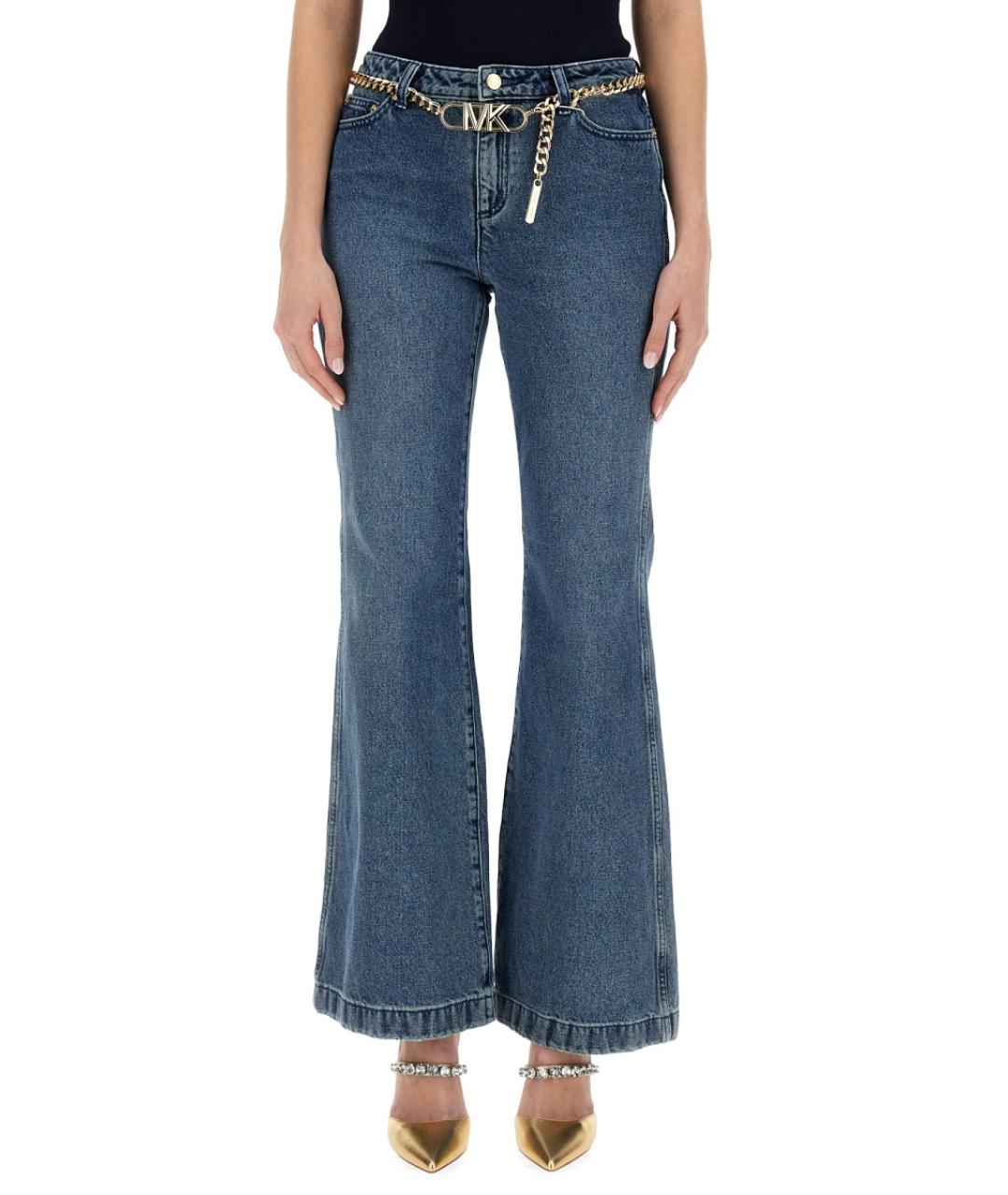 MICHAEL KORS Синие хлопковые джинсы клеш, фото 5