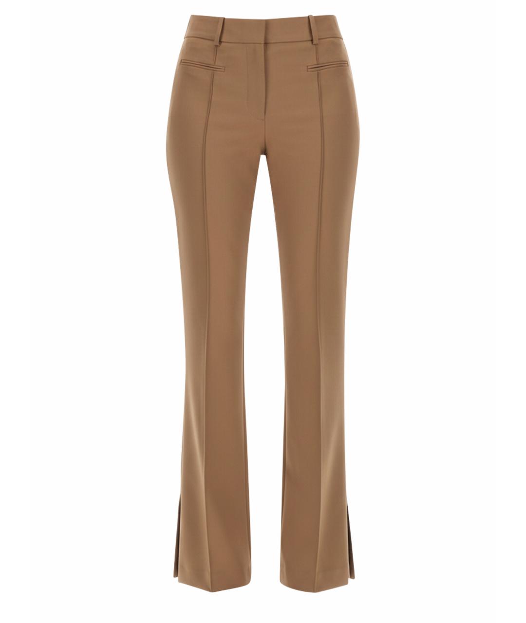 HELMUT LANG Бежевые полиэстеровые прямые брюки, фото 1