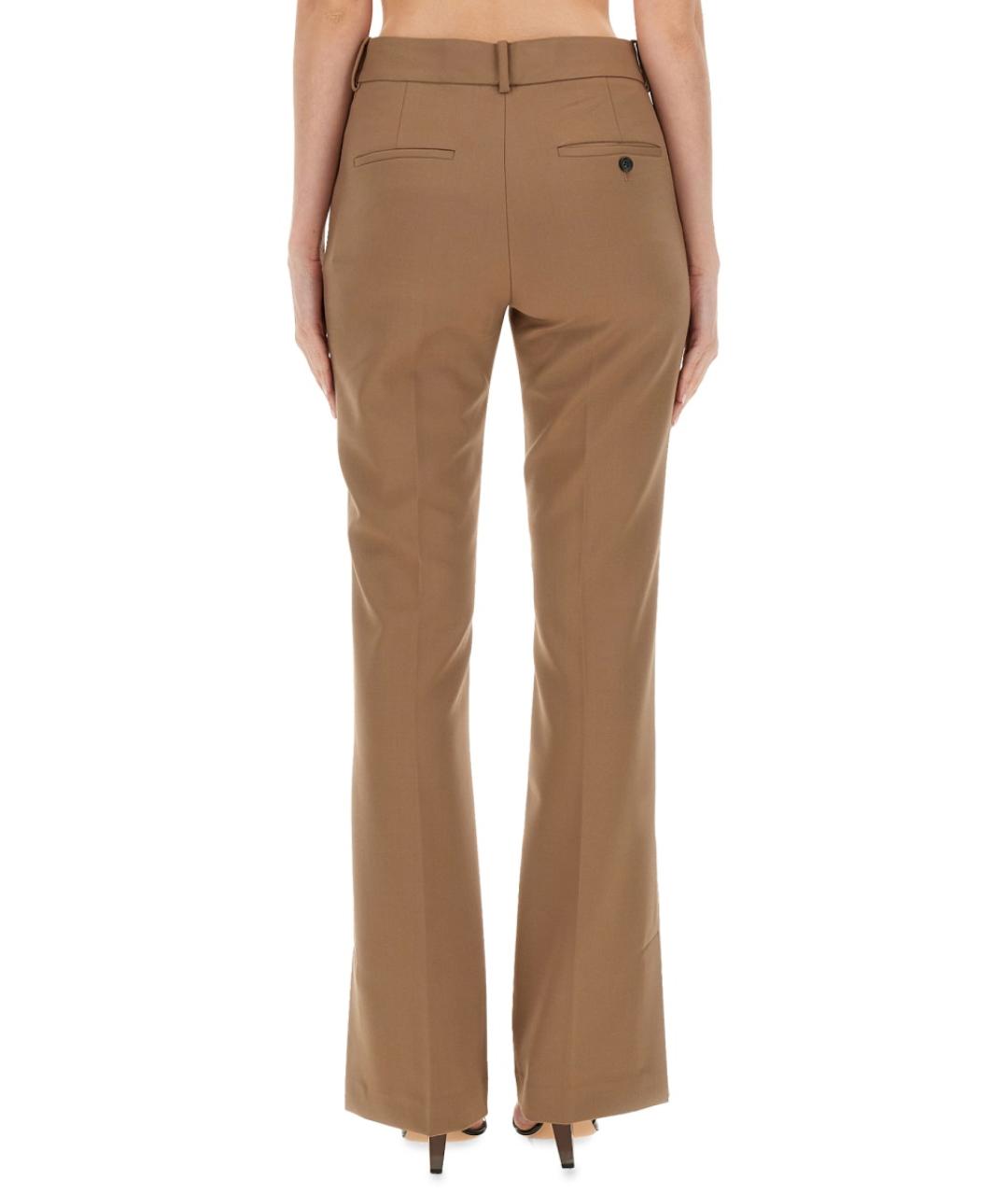 HELMUT LANG Бежевые полиэстеровые прямые брюки, фото 4