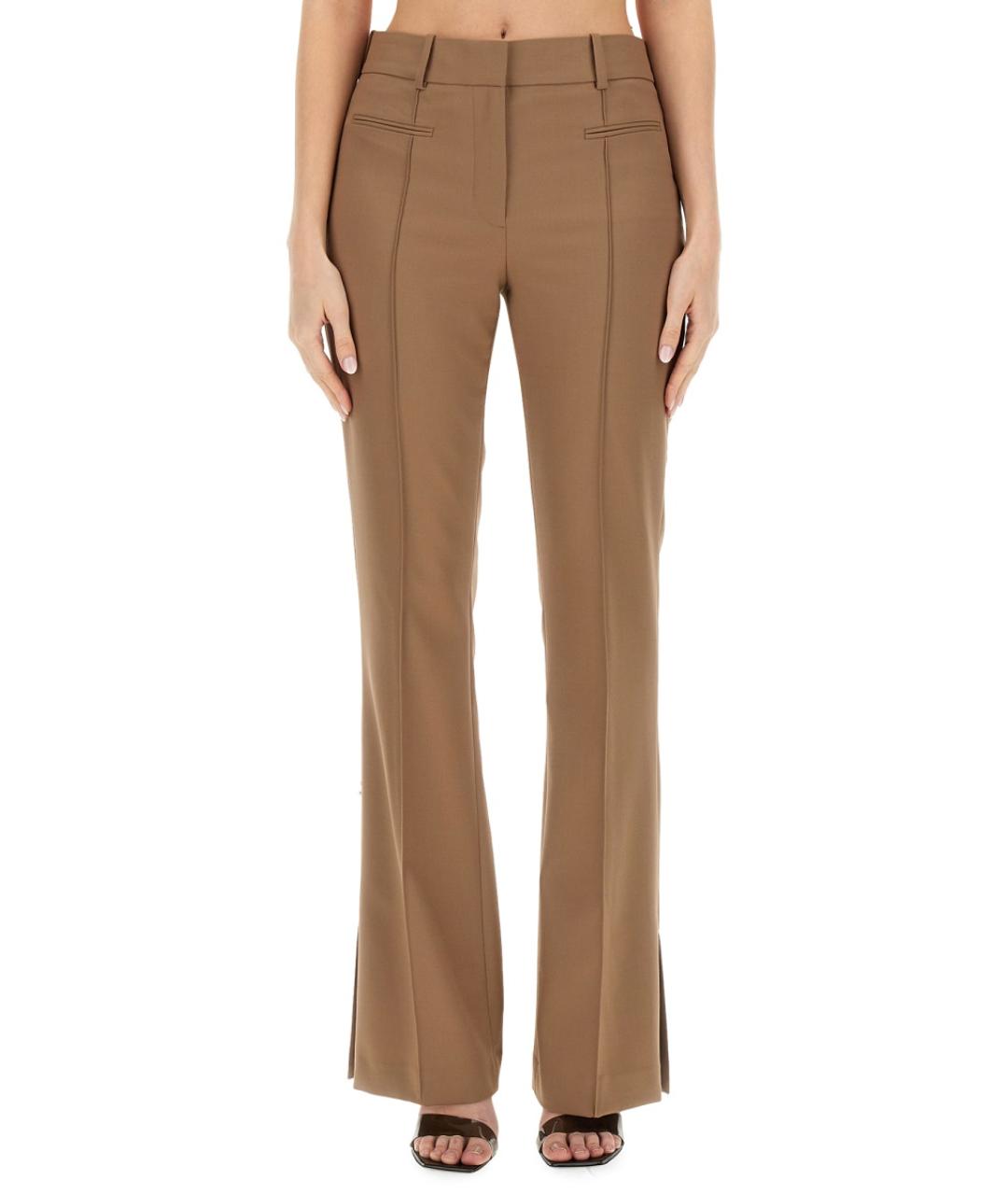 HELMUT LANG Бежевые полиэстеровые прямые брюки, фото 5