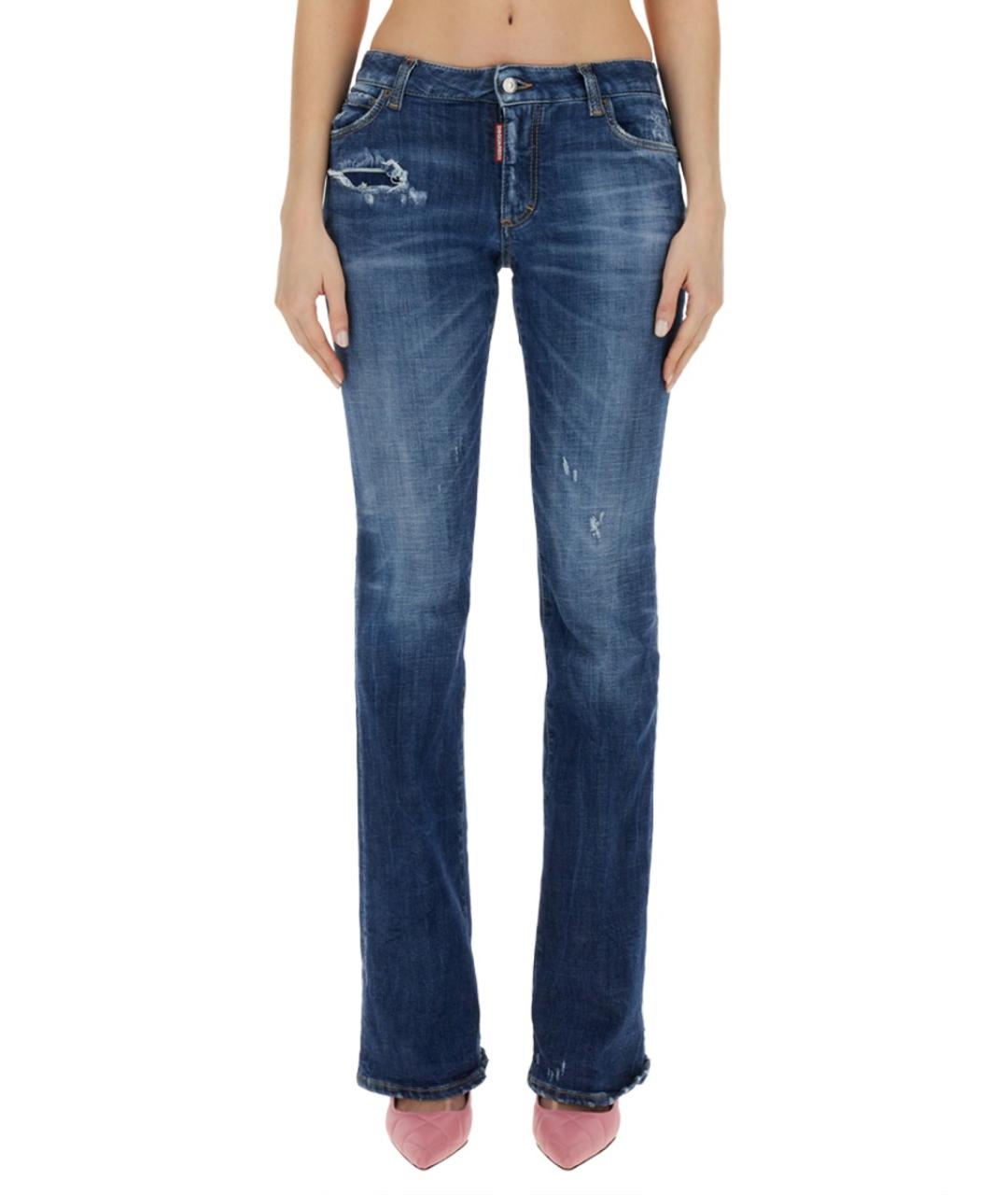 DSQUARED2 Синие хлопковые джинсы слим, фото 5