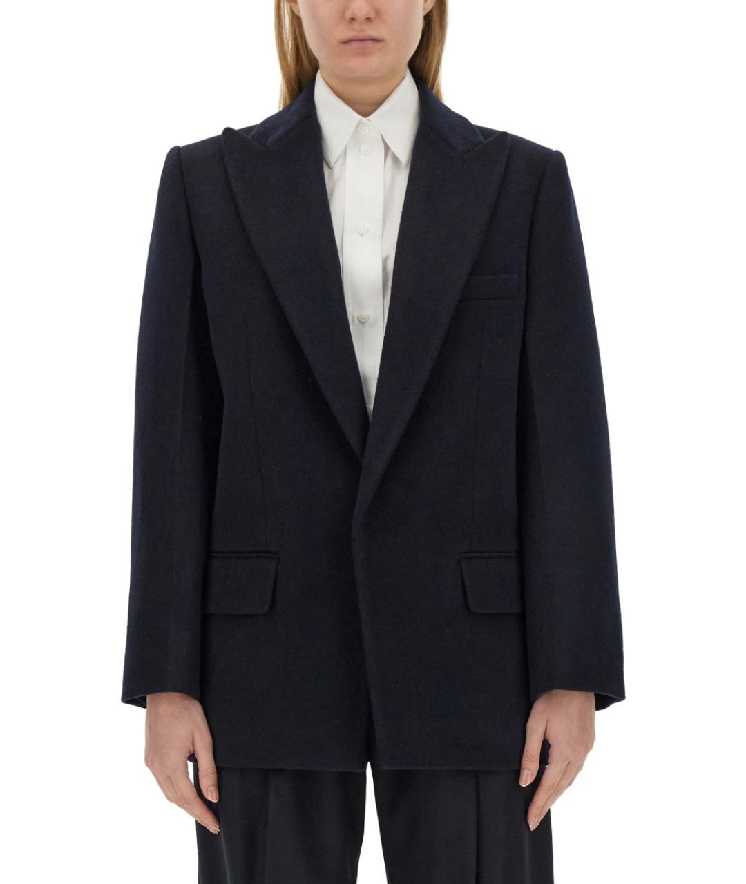 VICTORIA BECKHAM Синий шерстяной жакет/пиджак, фото 5