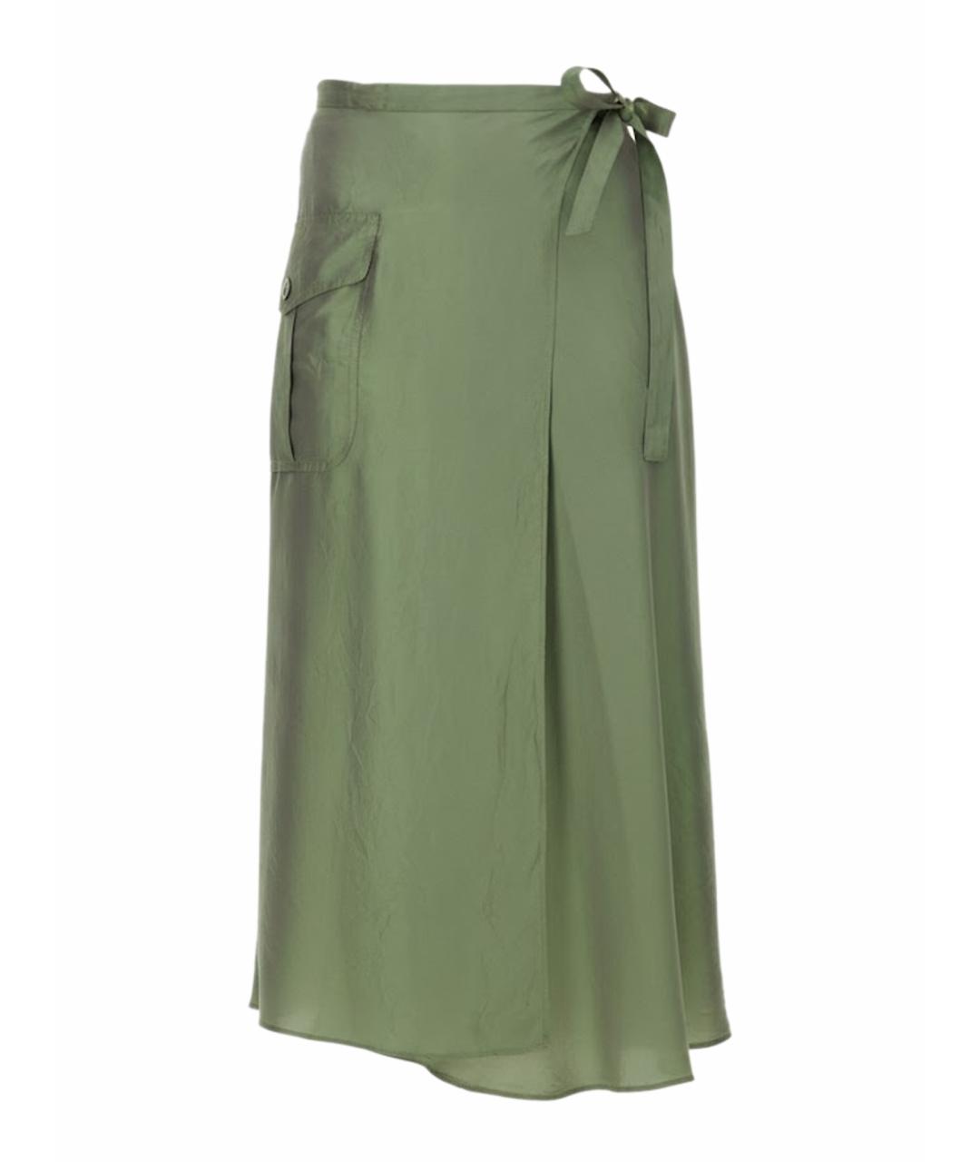 ASPESI Зеленая ацетатная юбка миди, фото 1