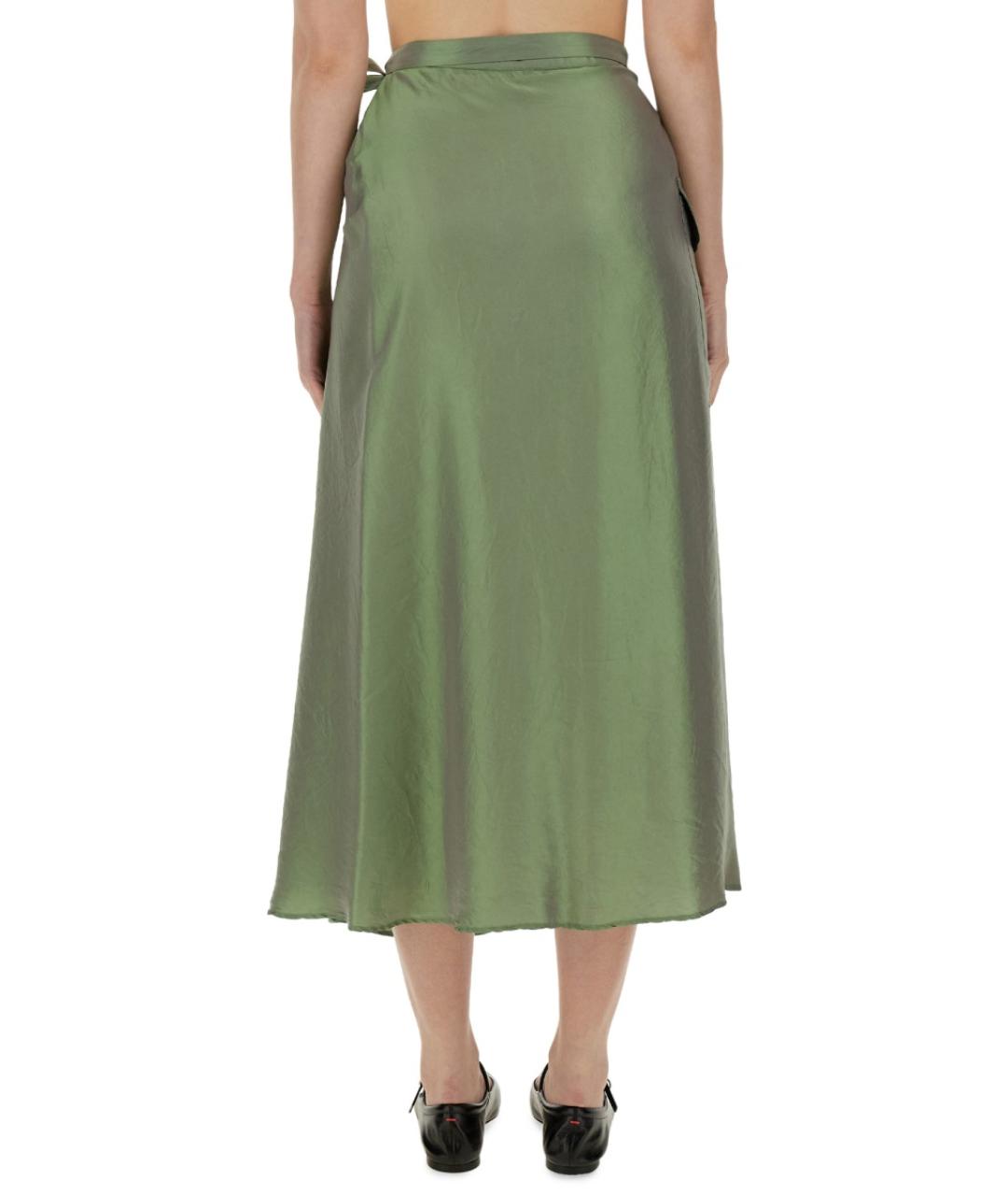 ASPESI Зеленая ацетатная юбка миди, фото 3