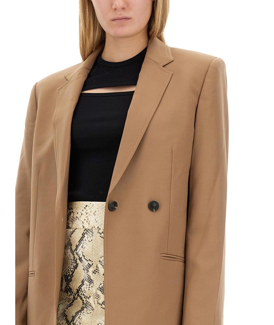 HELMUT LANG Бежевый полиэстеровый жакет/пиджак, фото 4