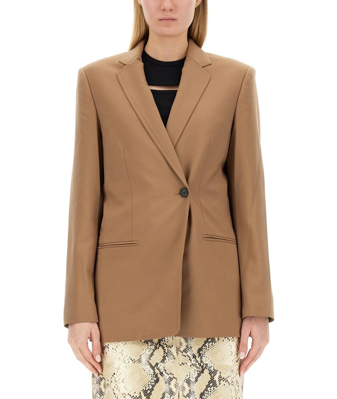 HELMUT LANG Бежевый полиэстеровый жакет/пиджак, фото 5