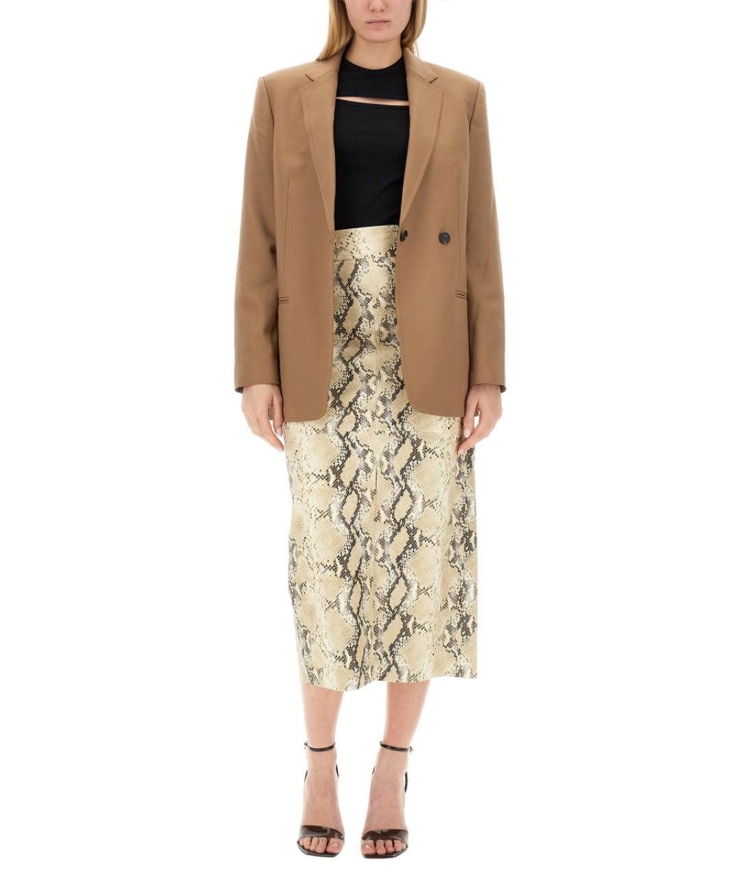 HELMUT LANG Бежевый полиэстеровый жакет/пиджак, фото 2