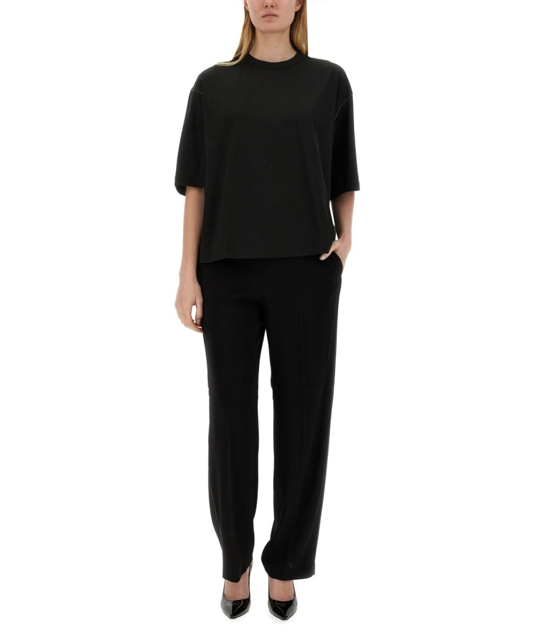 FABIANA FILIPPI Черные вискозные прямые брюки, фото 2