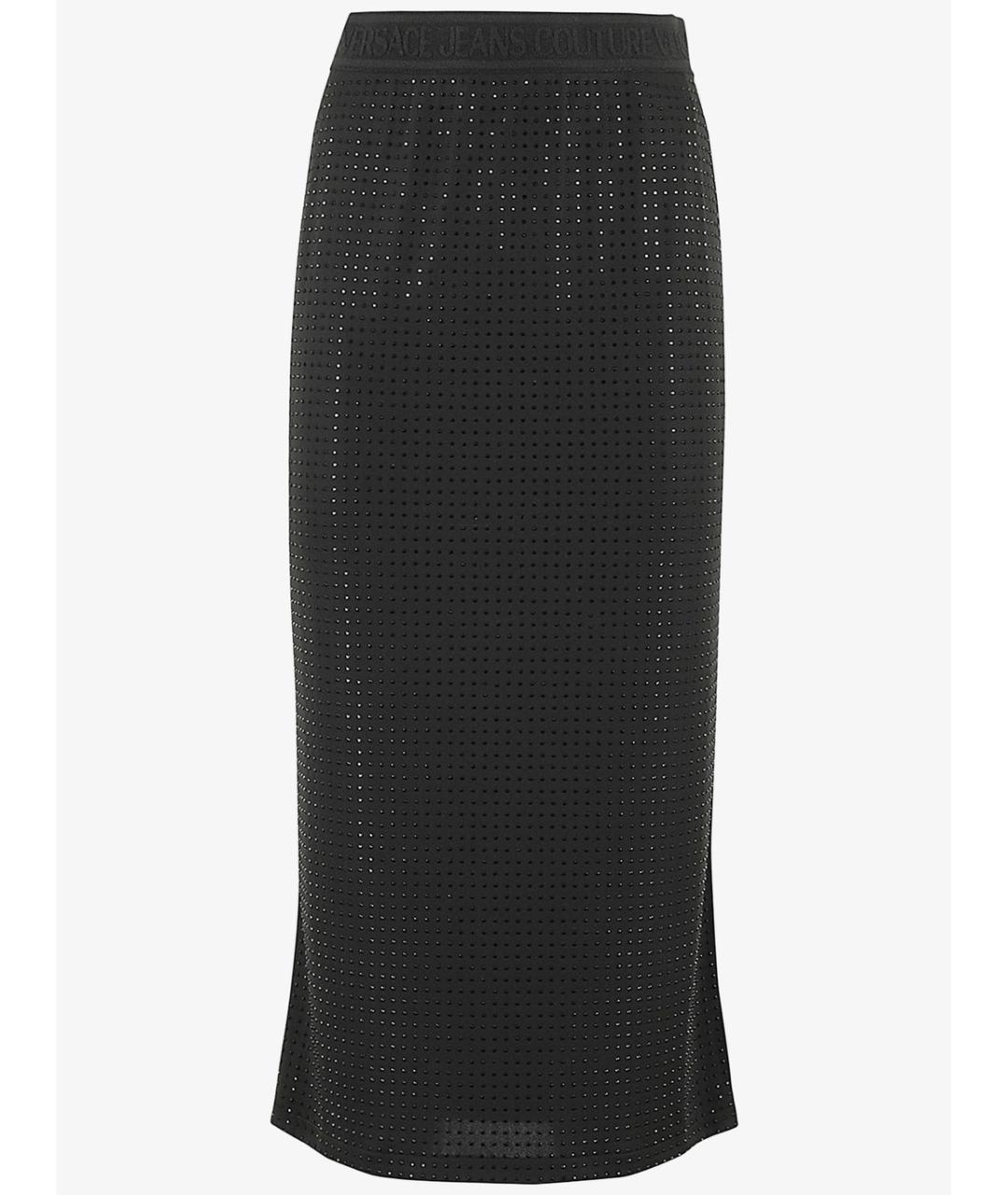 VERSACE JEANS COUTURE Черная полиэстеровая юбка миди, фото 6