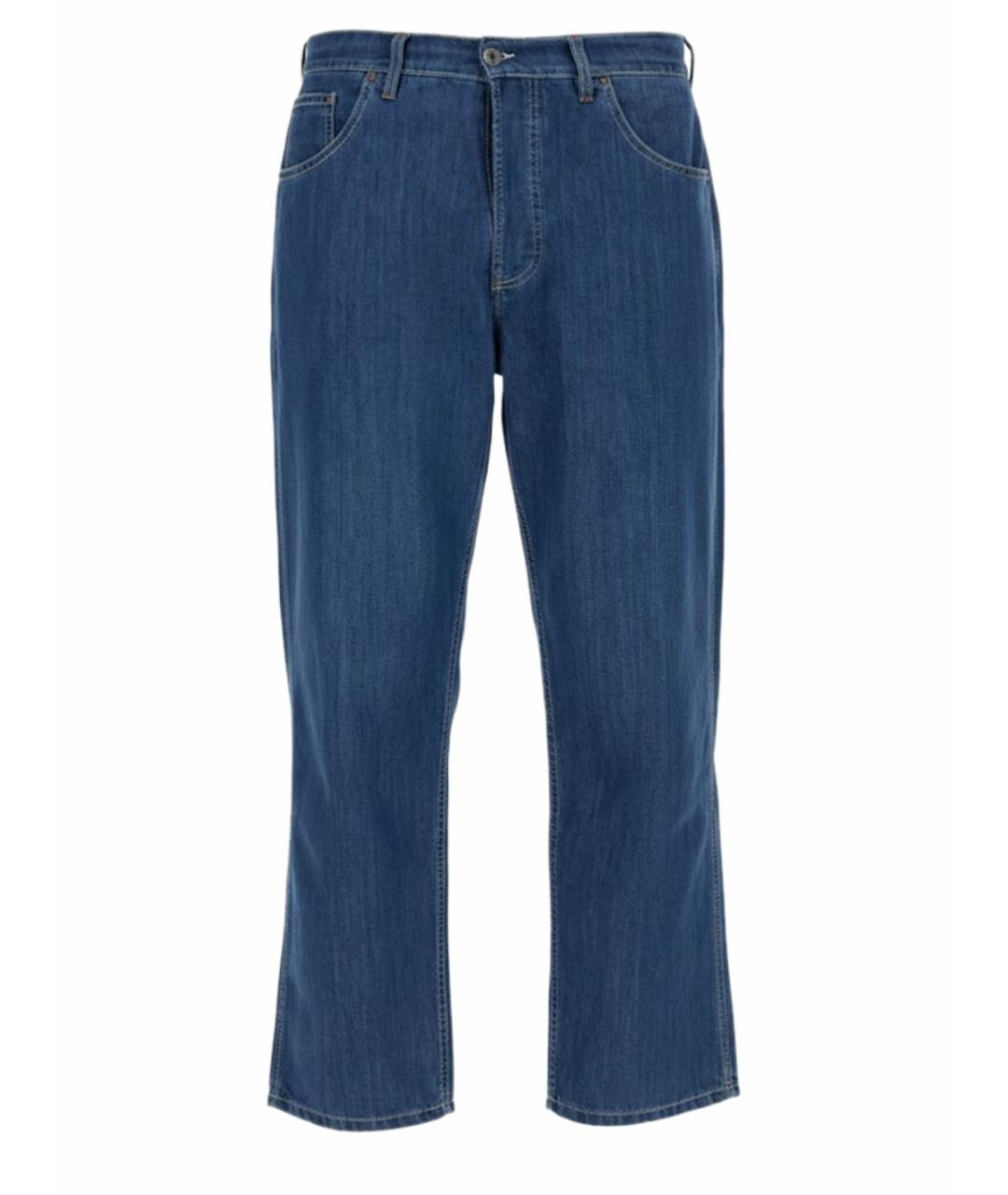 YMC Синие хлопковые прямые джинсы, фото 1