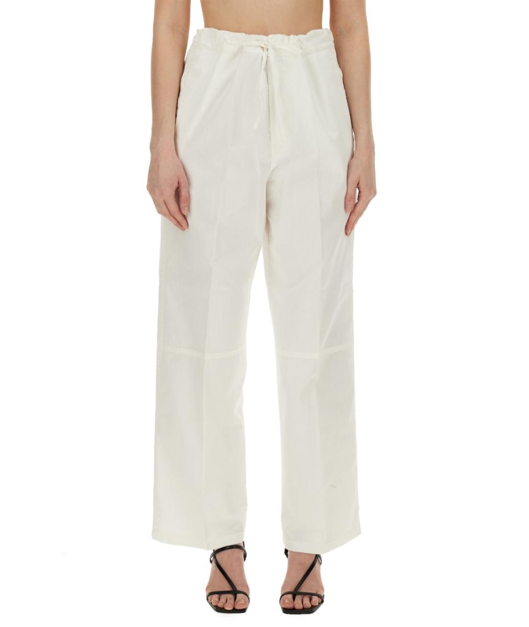 VICTORIA BECKHAM Белые хлопковые прямые брюки, фото 5