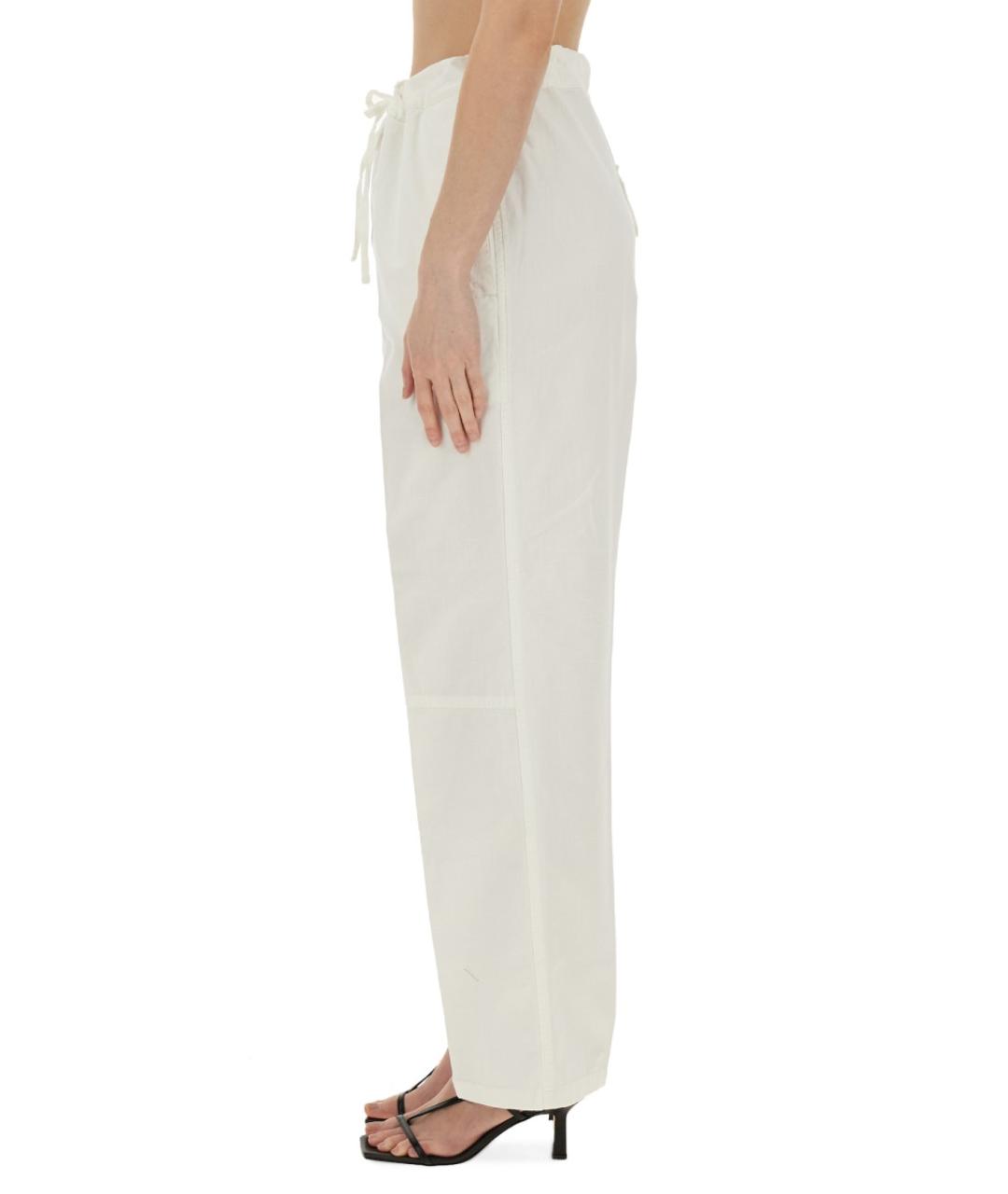 VICTORIA BECKHAM Белые хлопковые прямые брюки, фото 4
