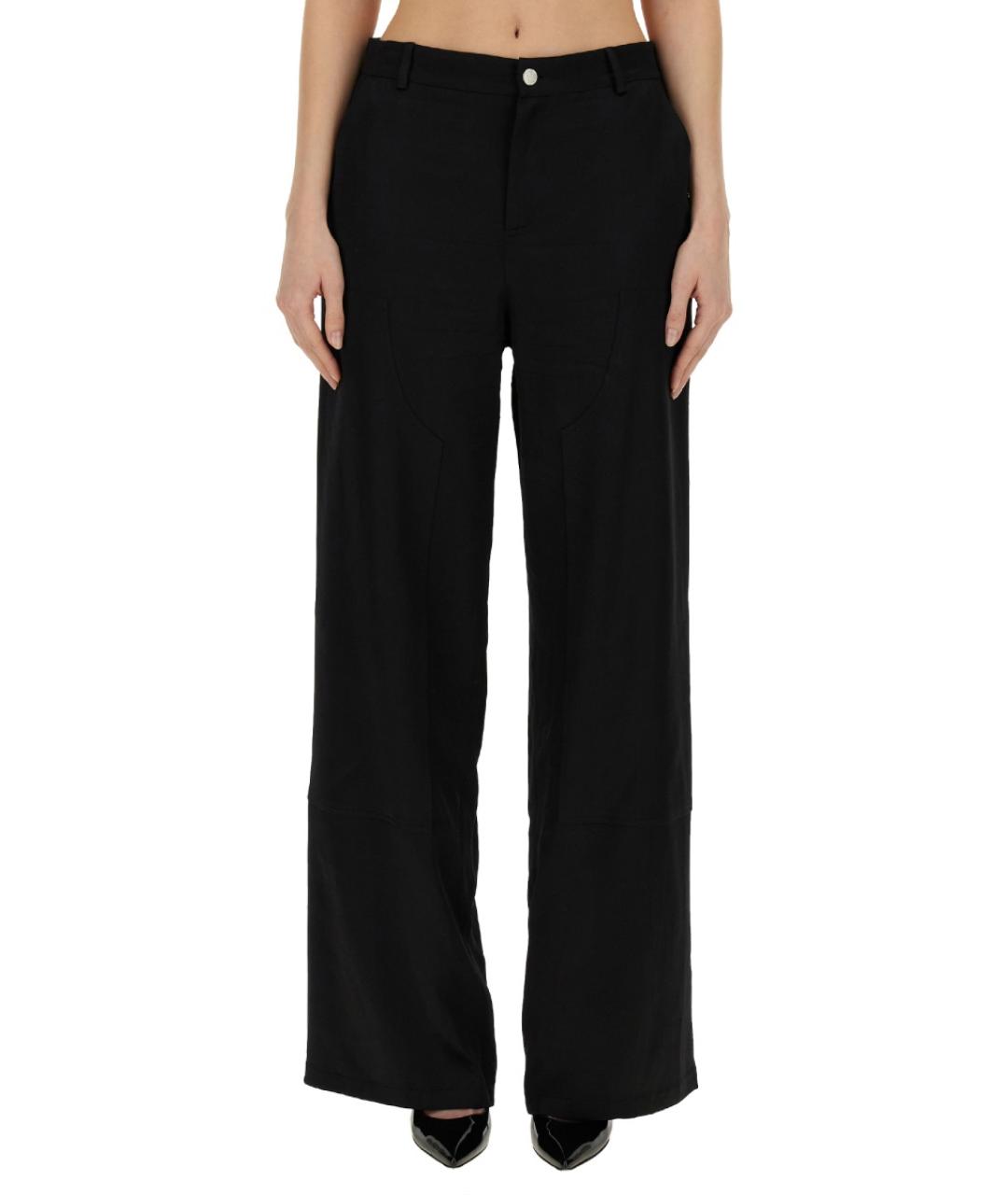 MOSCHINO JEANS Черные вискозные прямые брюки, фото 5