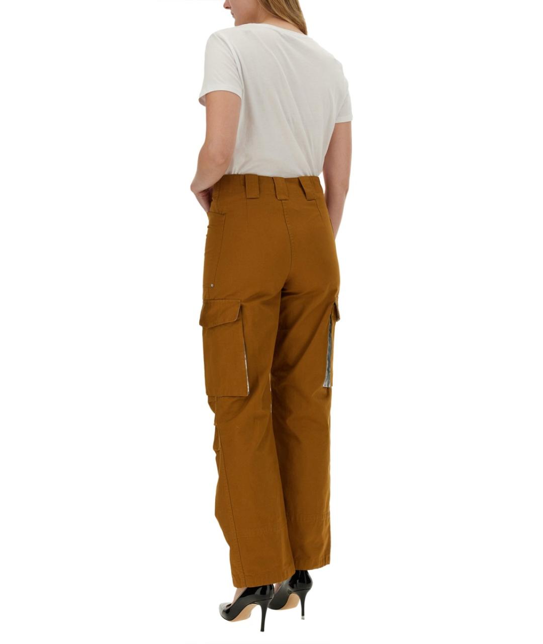 PACO RABANNE Коричневые хлопковые прямые брюки, фото 2