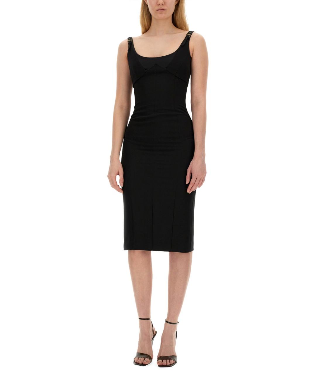 VERSACE JEANS COUTURE Черное хлопковое повседневное платье, фото 2