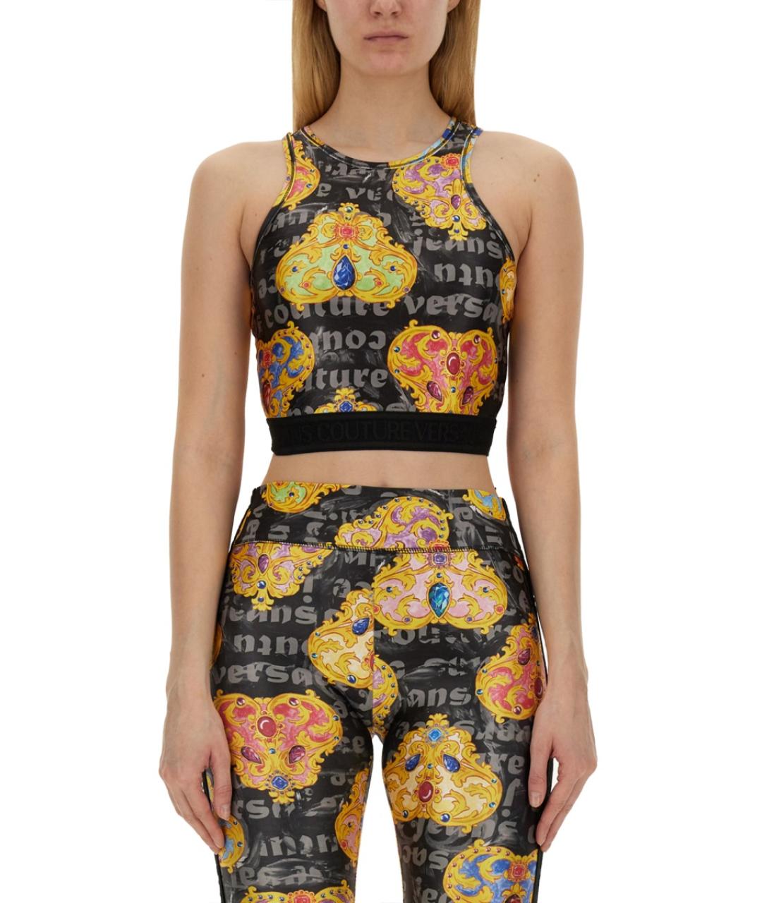 VERSACE JEANS COUTURE Мульти полиэстеровая майка, фото 5