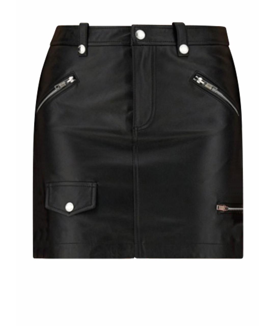 MOSCHINO JEANS Черная полиамидовая юбка мини, фото 1