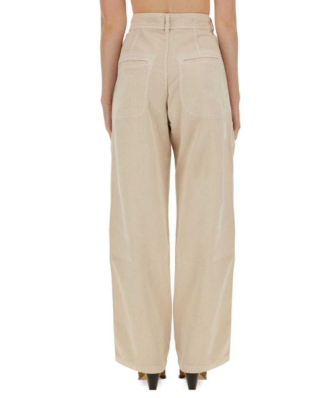 ISABEL MARANT Розовые хлопковые прямые брюки, фото 3